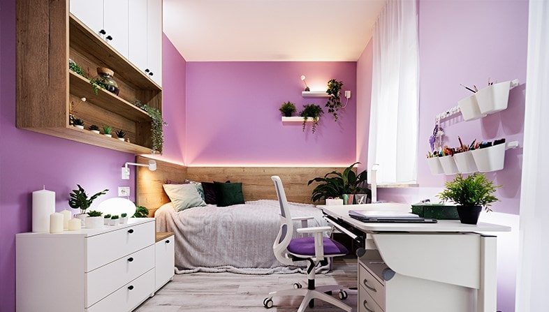 La couleur lilas parmi les options décoration de votre chambre enfant